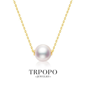 18K Gold Cultured Pearl Necklace ≈ 75% Gold - TRPOPO