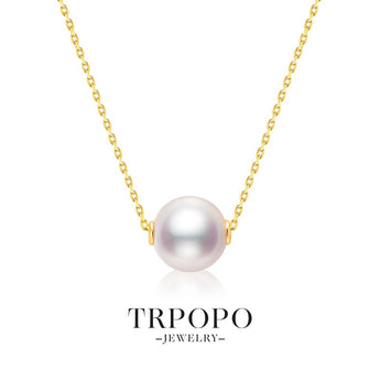 18K Gold Cultured Pearl Necklace ≈ 75% Gold - TRPOPO
