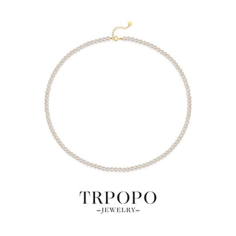 18K Gold Rice Pearl Necklace โ 75% Gold - TRPOPO