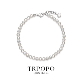 Adjustable Pearl Bracelet with Diamonds - TRPOPO