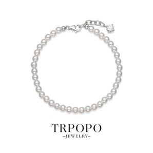 Adjustable Pearl Bracelet with Diamonds - TRPOPO