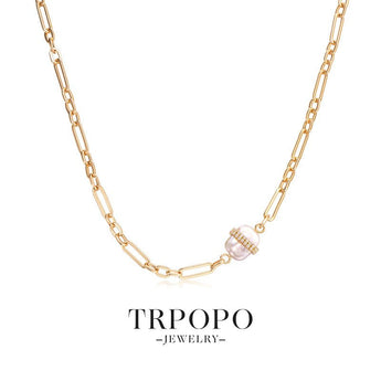 Baroque Pearl Toggle Necklace - TRPOPO