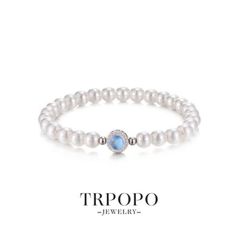 Blue Gem Pearl Bracelet - TRPOPO