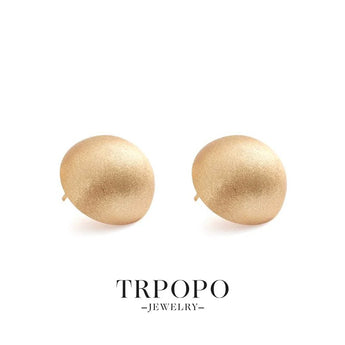 Brushed spherical stud earrings - TRPOPO