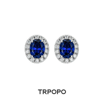 Crimson Garnet Halo Stud Earrings - TRPOPO