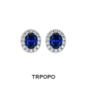 Crimson Garnet Halo Stud Earrings - TRPOPO