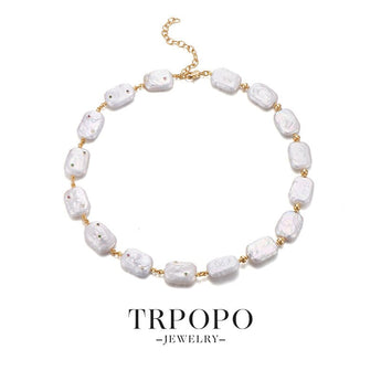 Cube - Pearl Diamond Necklace - TRPOPO