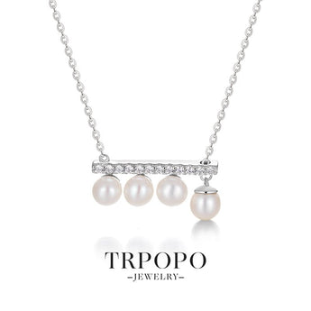 Diamond - set Four - Pearl Freshwater Pearl Chain - TRPOPO