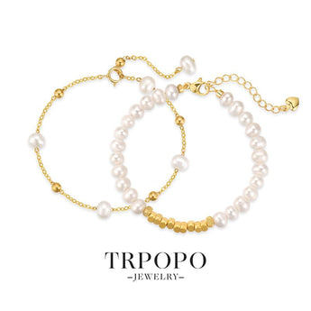 double - layered freshwater pearl bracelet - TRPOPO