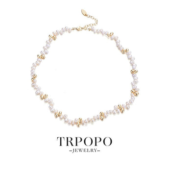 Elegant - charm Gold - inlaid Pearl Choker - TRPOPO