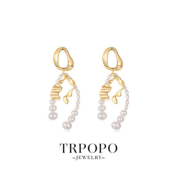 Elegant Ribbon Pearl Earrings - TRPOPO