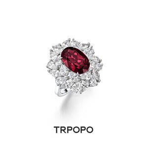 Elegant Ruby Diamond Ring - TRPOPO