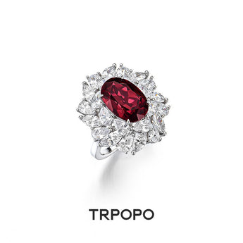 Elegant Ruby Diamond Ring - TRPOPO