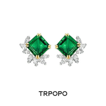Emerald Bloom Studs Earrings - TRPOPO