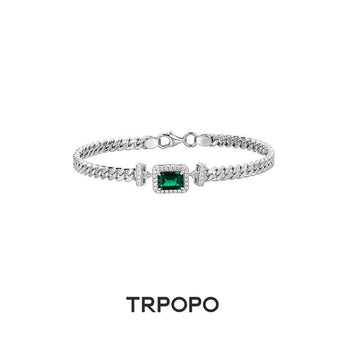Emerald Curb Chain Bracelet - TRPOPO