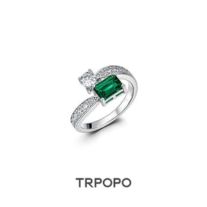 Emerald Cut Double Stone Ring - TRPOPO