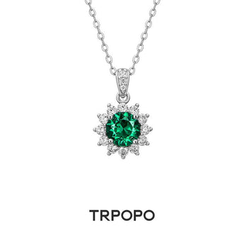Emerald Sunflower Necklace - TRPOPO