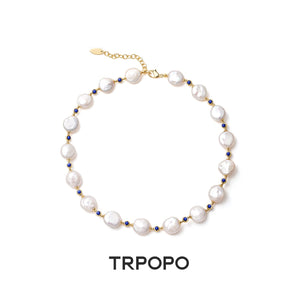 Exotic Flair | Lapis Lazuli Baroque Pearl Jewelry Set - TRPOPO