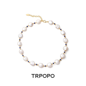 Exotic Flair | Lapis Lazuli Baroque Pearl Jewelry Set - TRPOPO