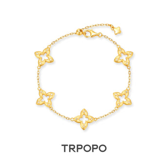 Golden Clover Chain Bracelet - TRPOPO