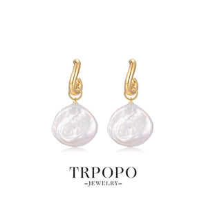 Hooked Irregular Pearl Earrings - TRPOPO