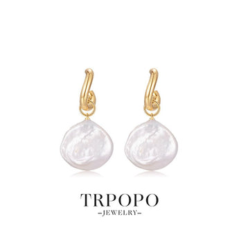 Hooked Irregular Pearl Earrings - TRPOPO