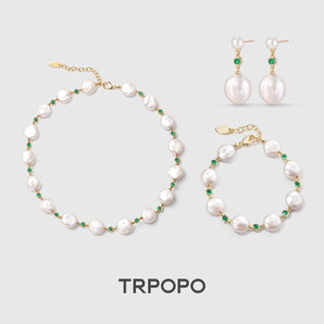 Lapis Lazuli Baroque Pearl Jewelry Set - TRPOPO