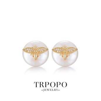 Little Bee Baroque Pearl Stud Earrings - TRPOPO