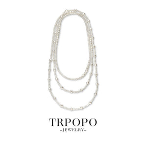 Multi - Layered Pearl Strand Necklace - TRPOPO