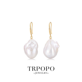 Organic Ocean Muse Baroque Pearl Earrings - TRPOPO