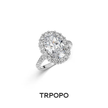 Pear Diamond Halo Ring - TRPOPO
