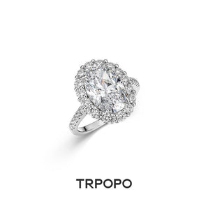 Pear Diamond Halo Ring - TRPOPO