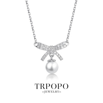 Pearl Bow Elegance Necklace - TRPOPO