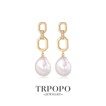 Pearl - Pendant Polygon Reverie Earrings - TRPOPO