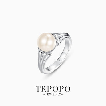 Pearl - Wrapped Silver Ring - TRPOPO