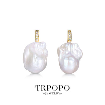 Petal shaped Pearl Earrings - TRPOPO
