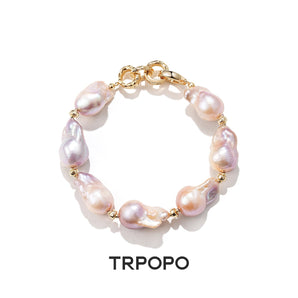 ใPurple Prism SeriesใRetro Luxury Baroque Pearl Bracelet - TRPOPO