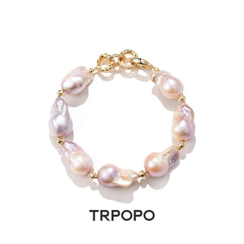 「Purple Prism Series」Retro Luxury Baroque Pearl Bracelet - TRPOPO