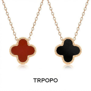 Reversible Clover Agate Necklace - TRPOPO