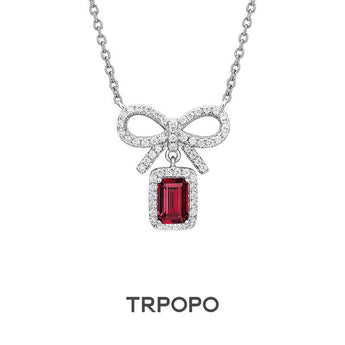 Ruby Bowknot Full - Diamond Necklace - TRPOPO
