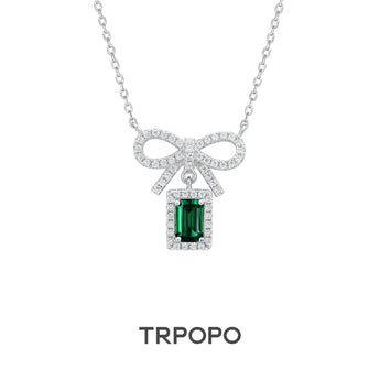 Ruby Bowknot Full - Diamond Necklace - TRPOPO