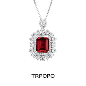 Ruby Royal Halo Necklace - TRPOPO