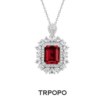 Ruby Royal Halo Necklace - TRPOPO