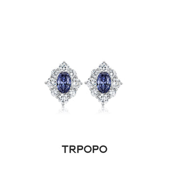 Sapphire Snowflake Stud Earrings - TRPOPO