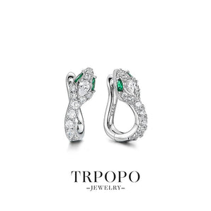 Serpent Green - Eye Full Diamond Earrings - TRPOPO