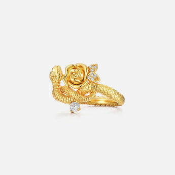 Snake Twined Rose Ring - TRPOPO