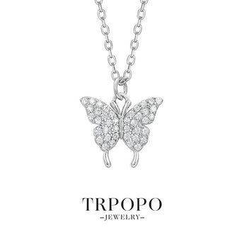 Sparkling Butterfly Pendant Necklace - TRPOPO
