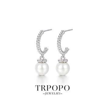 Spiral Pearl Earrings - TRPOPO