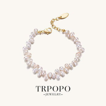 Teardrop Pearl Golden Clasp Chain Bracelet - TRPOPO