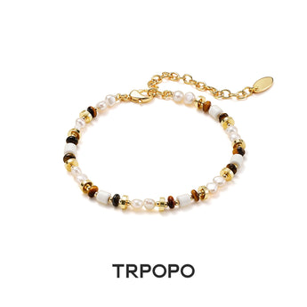 Tiger's Eye Baroque Pearl Bracelet - TRPOPO